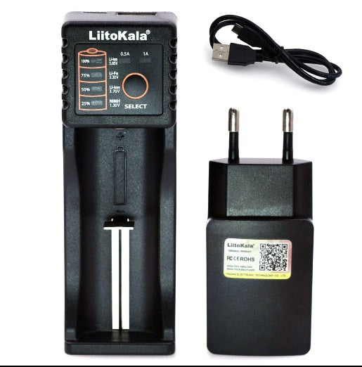 Liitokala Lii402 Lii202 Lii100 LiiS1 18650 Charger 1.2V 3.7V 3.2V AA/AAA 26650 NiMH li-ion battery Smart Charger 5V 2A EU Plug - Amzon World