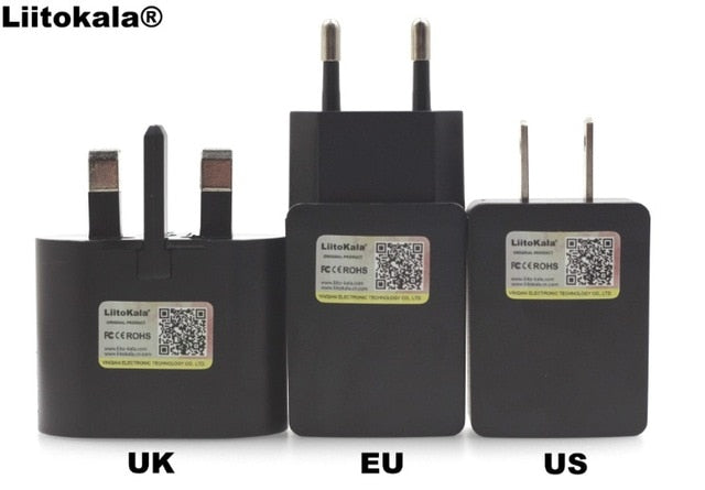 Liitokala Lii402 Lii202 Lii100 LiiS1 18650 Charger 1.2V 3.7V 3.2V AA/AAA 26650 NiMH li-ion battery Smart Charger 5V 2A EU Plug - Amzon World