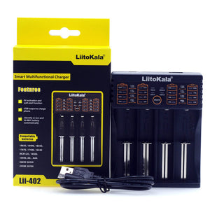 Liitokala Lii402 Lii202 Lii100 LiiS1 18650 Charger 1.2V 3.7V 3.2V AA/AAA 26650 NiMH li-ion battery Smart Charger 5V 2A EU Plug - Amzon World