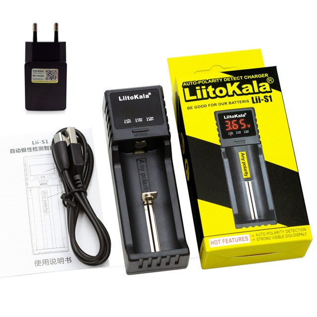 Liitokala Lii402 Lii202 Lii100 LiiS1 18650 Charger 1.2V 3.7V 3.2V AA/AAA 26650 NiMH li-ion battery Smart Charger 5V 2A EU Plug - Amzon World