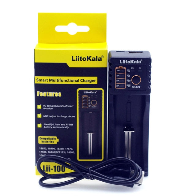 Liitokala Lii402 Lii202 Lii100 LiiS1 18650 Charger 1.2V 3.7V 3.2V AA/AAA 26650 NiMH li-ion battery Smart Charger 5V 2A EU Plug - Amzon World