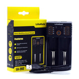 Liitokala Lii402 Lii202 Lii100 LiiS1 18650 Charger 1.2V 3.7V 3.2V AA/AAA 26650 NiMH li-ion battery Smart Charger 5V 2A EU Plug - Amzon World