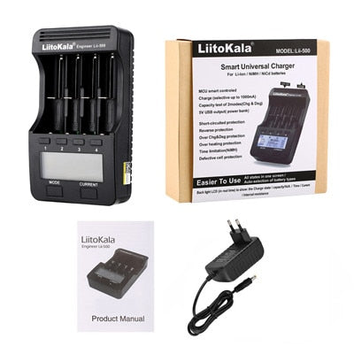 Liitokala lii-500 lii-500S LCD 3.7V 1.2V 18650 26650 21700 Battery Charger with screen ,Test the battery capacity Touch control - Amzon World