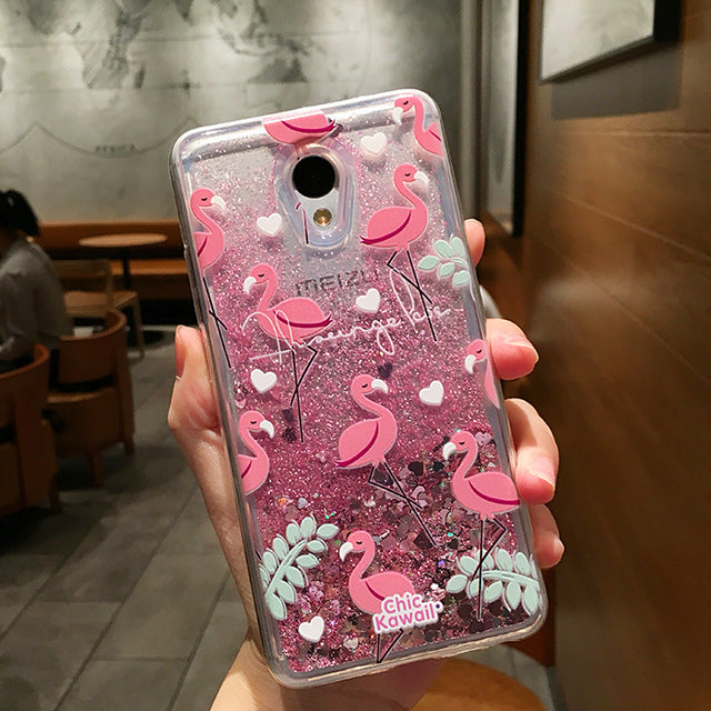 Love Heart Stars Glitter Stars Case For Meizu M3 mini M3S M5 M5S M6 Note Dynamic Liquid Quicksand Soft TPU Back Cover - Amzon World