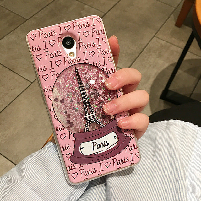 Love Heart Stars Glitter Stars Case For Meizu M3 mini M3S M5 M5S M6 Note Dynamic Liquid Quicksand Soft TPU Back Cover - Amzon World