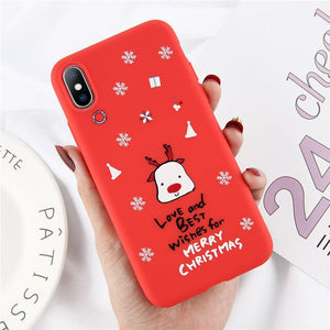 Lovebay Christmas Phone Cases For iPhone 7 XR 11 Pro Elk Santa Claus Flowers For iPhone 6 6s 8 Plus X XS Max Soft TPU Back Cover - Amzon World