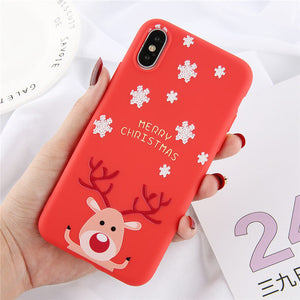 Lovebay Christmas Phone Cases For iPhone 7 XR 11 Pro Elk Santa Claus Flowers For iPhone 6 6s 8 Plus X XS Max Soft TPU Back Cover - Amzon World