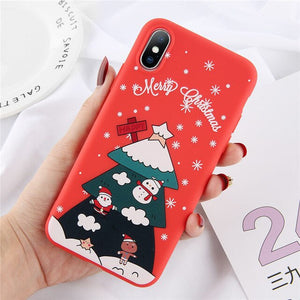 Lovebay Christmas Phone Cases For iPhone 7 XR 11 Pro Elk Santa Claus Flowers For iPhone 6 6s 8 Plus X XS Max Soft TPU Back Cover - Amzon World