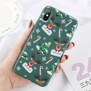 Lovebay Christmas Phone Cases For iPhone 7 XR 11 Pro Elk Santa Claus Flowers For iPhone 6 6s 8 Plus X XS Max Soft TPU Back Cover - Amzon World