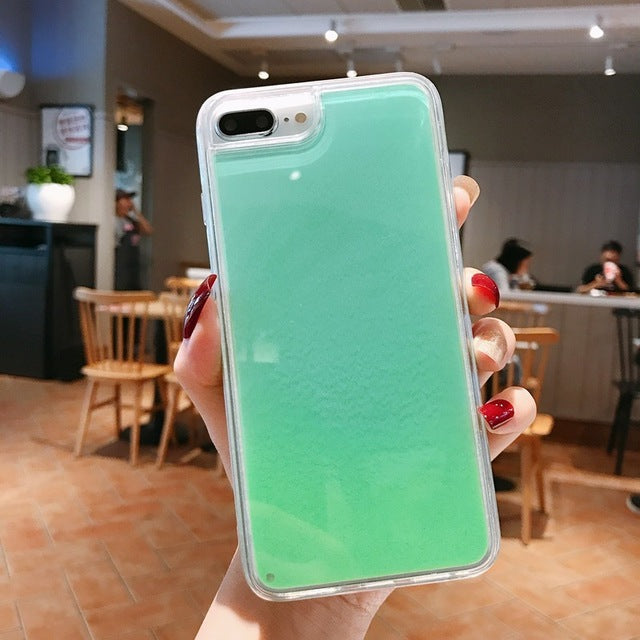 Luminous Neon Sand Case For iPhone 11 Pro XR XS Max X 6 6S S 7 8 Plus Glow In The Dark Liquid Glitter Quicksand Phone Cover Capa - Amzon World