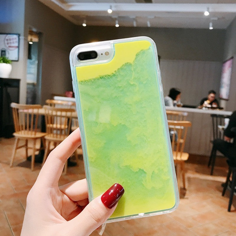 Luminous Neon Sand Case For iPhone 11 Pro XR XS Max X 6 6S S 7 8 Plus Glow In The Dark Liquid Glitter Quicksand Phone Cover Capa - Amzon World