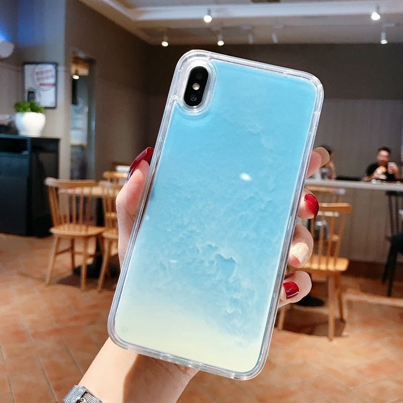 Luminous Neon Sand Case For iPhone 11 Pro XR XS Max X 6 6S S 7 8 Plus Glow In The Dark Liquid Glitter Quicksand Phone Cover Capa - Amzon World