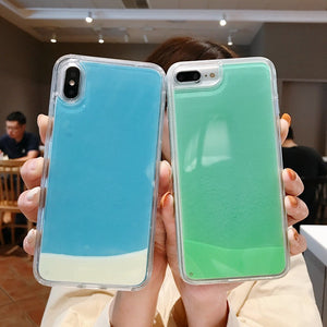 Luminous Neon Sand Case For iPhone 11 Pro XR XS Max X 6 6S S 7 8 Plus Glow In The Dark Liquid Glitter Quicksand Phone Cover Capa - Amzon World