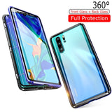 Luxury 360 Full Protection Magnetic Adsorption Phone Case For Huawei P30 Pro Metal Bumper Clear Glass Cover Case For P 30 Pro - Amzon World