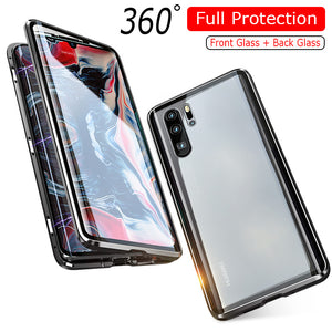 Luxury 360 Full Protection Magnetic Adsorption Phone Case For Huawei P30 Pro Metal Bumper Clear Glass Cover Case For P 30 Pro - Amzon World