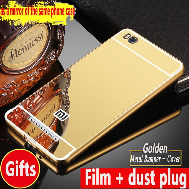 Luxury Aluminum For xiaomi redmi 4A Phone case Metal Frame Acrylic Mirror Back Cover Hongmi 4a For Xiaomi Redmi 4A Case 5.0 inch - Amzon World