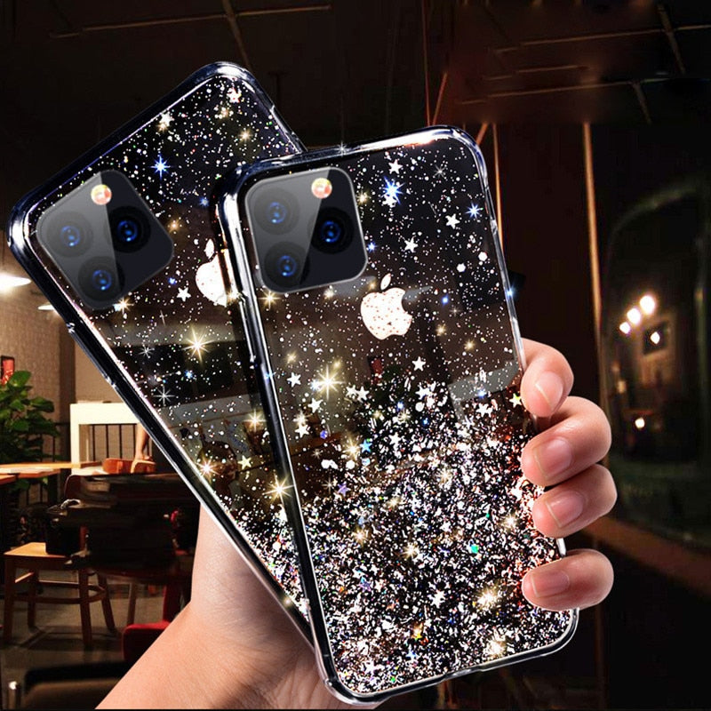 Luxury Bling Glitter Phone Case For iPhone 11 Pro X XS Max XR Soft Silicon Cover For iPhone 7 8 6 6S Plus Transparent Cases Capa - Amzon World