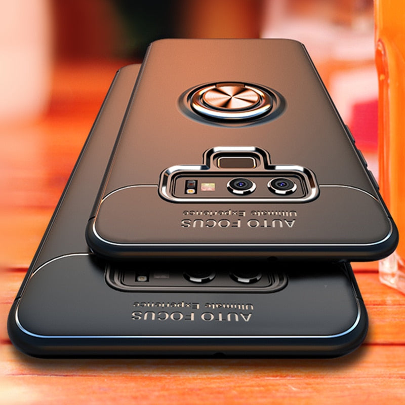 Luxury Bracket Ring Shockproof Case For Samsung Galaxy S8 S9 PLus Full Cover For Samsung Note 8 9 TPU Soft Silicone Holder Cases - Amzon World