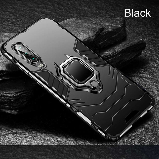 Luxury Car Holder Ring Case On For Huawei P30 P20 Lite Honor 8x Max Shockproof Case Cover Mate 20 P20 P30 Pro Soft Bumper Case - Amzon World