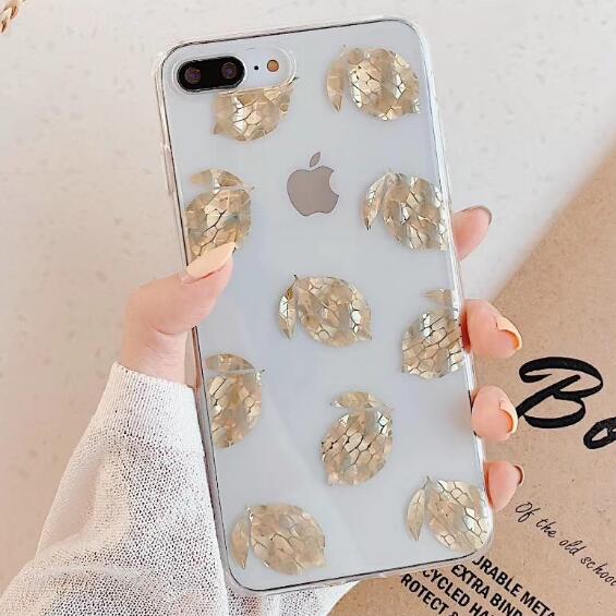 Luxury Glitter Transparent Case For iPhone 8 7 Plus X XS Max XR 11 Pro Max Gold Leaf  Clear Back Cover Soft Fundas Coque - Amzon World