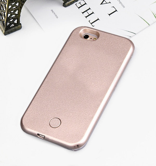 Luxury Luminous Phone Case For iPhone 6 6s 7 8 Plus X Perfect Selfie Light Up Glowing Case Cover for iPhone 5 5s SE Phone Bag - Amzon World