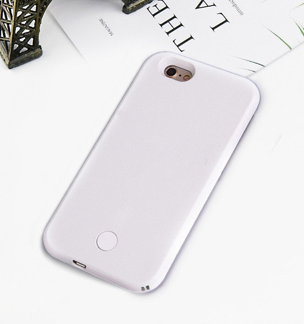 Luxury Luminous Phone Case For iPhone 6 6s 7 8 Plus X Perfect Selfie Light Up Glowing Case Cover for iPhone 5 5s SE Phone Bag - Amzon World