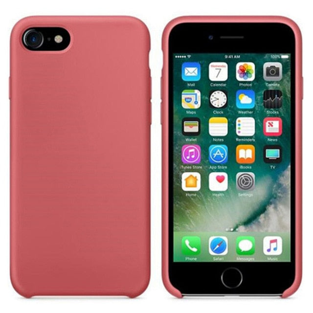 Luxury Original Official Silicone LOGO Case For iPhone 5SE 6s 7 8Plus Liquid Case For Apple iPhone 11 X XS Max XR 11pro MAX Case - Amzon World