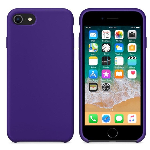 Luxury Original Official Silicone LOGO Case For iPhone 5SE 6s 7 8Plus Liquid Case For Apple iPhone 11 X XS Max XR 11pro MAX Case - Amzon World