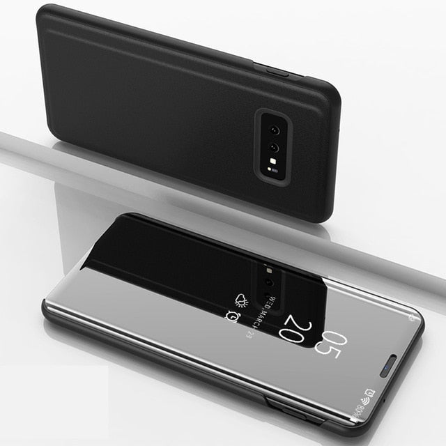 Luxury Smart View Flip Case For Samsung Galaxy S7 S8 S9 S10 Plus S10e Note 9 8 A10 A20 A30 A50 M10 M20 M30 Shockproof Case Cover - Amzon World