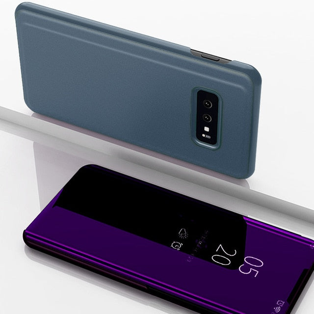 Luxury Smart View Flip Case For Samsung Galaxy S7 S8 S9 S10 Plus S10e Note 9 8 A10 A20 A30 A50 M10 M20 M30 Shockproof Case Cover - Amzon World