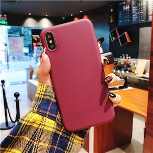 Luxury Soft Back Matte Color Cases for iPhone 7 plus 8 6 6s X XS max XR 5 5s SE Case Shockproof TPU Silicone Back Cover Capa - Amzon World