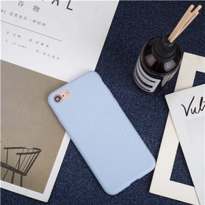 Luxury Soft Back Matte Color Cases for iPhone 7 plus 8 6 6s X XS max XR 5 5s SE Case Shockproof TPU Silicone Back Cover Capa - Amzon World