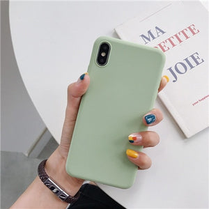 Luxury Soft Back Matte Color Cases for iPhone 7 plus 8 6 6s X XS max XR 5 5s SE Case Shockproof TPU Silicone Back Cover Capa - Amzon World