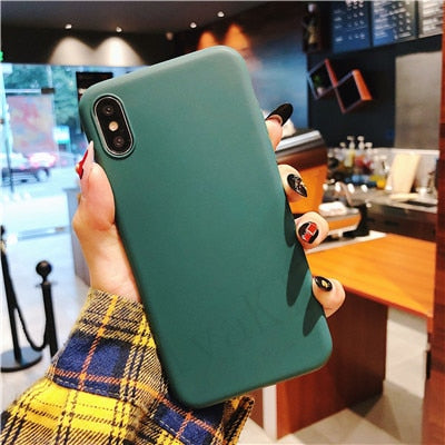 Luxury Soft Back Matte Color Cases for iPhone 7 plus 8 6 6s X XS max XR 5 5s SE Case Shockproof TPU Silicone Back Cover Capa - Amzon World