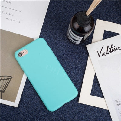 Luxury Soft Back Matte Color Cases for iPhone 7 plus 8 6 6s X XS max XR 5 5s SE Case Shockproof TPU Silicone Back Cover Capa - Amzon World