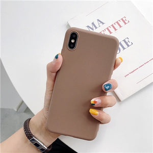 Luxury Soft Back Matte Color Cases for iPhone 7 plus 8 6 6s X XS max XR 5 5s SE Case Shockproof TPU Silicone Back Cover Capa - Amzon World