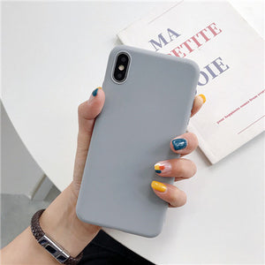 Luxury Soft Back Matte Color Cases for iPhone 7 plus 8 6 6s X XS max XR 5 5s SE Case Shockproof TPU Silicone Back Cover Capa - Amzon World