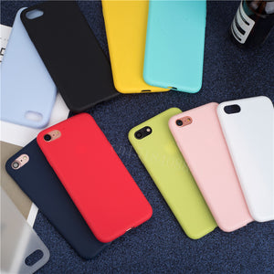 Luxury Soft Back Matte Color Cases for iPhone 7 plus 8 6 6s X XS max XR 5 5s SE Case Shockproof TPU Silicone Back Cover Capa - Amzon World