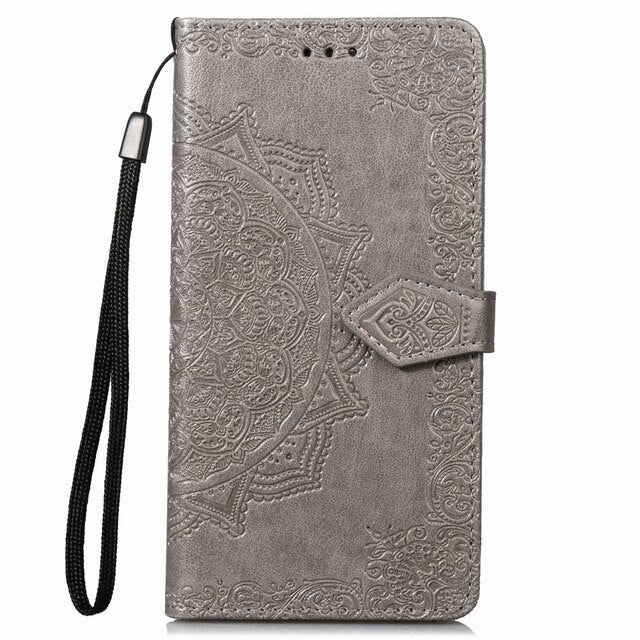 Luxury leather phone case For Honor 10 lite Flip Wallet Leather Case For Honor 10 lite P Smart 2019 Back Card Slot Phone Cases - Amzon World