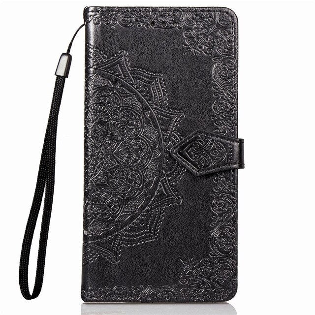 Luxury leather phone case For Honor 10 lite Flip Wallet Leather Case For Honor 10 lite P Smart 2019 Back Card Slot Phone Cases - Amzon World