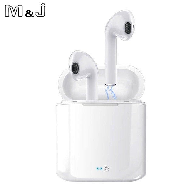 M&J i7s TWS Mini Wireless Bluetooth Earphone Stereo Headphone With Charging Box Mic For All Iphone Android Xiaomi Huawei 2 pcs - Amzon World