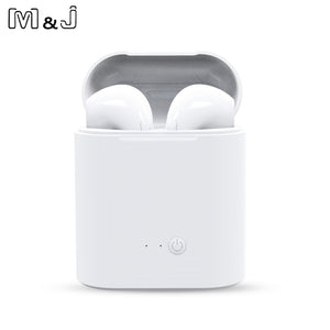 M&J i7s TWS Mini Wireless Bluetooth Earphone Stereo Headphone With Charging Box Mic For All Iphone Android Xiaomi Huawei 2 pcs - Amzon World