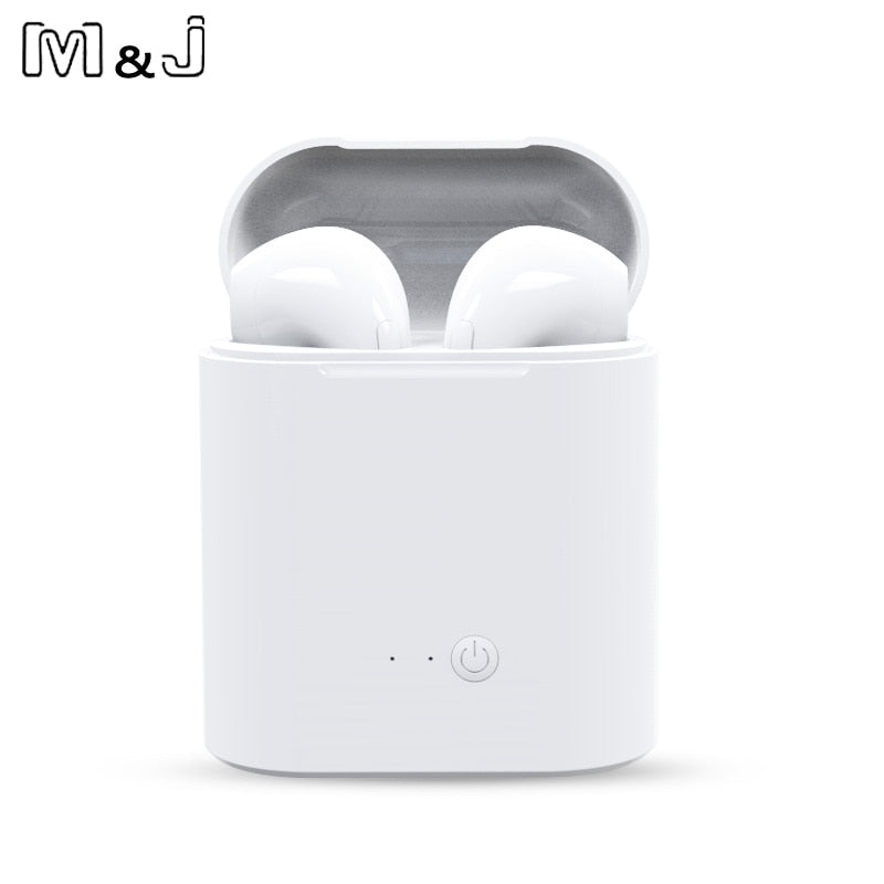M&J i7s TWS Mini Wireless Bluetooth Earphone Stereo Headphone With Charging Box Mic For All Iphone Android Xiaomi Huawei 2 pcs - Amzon World