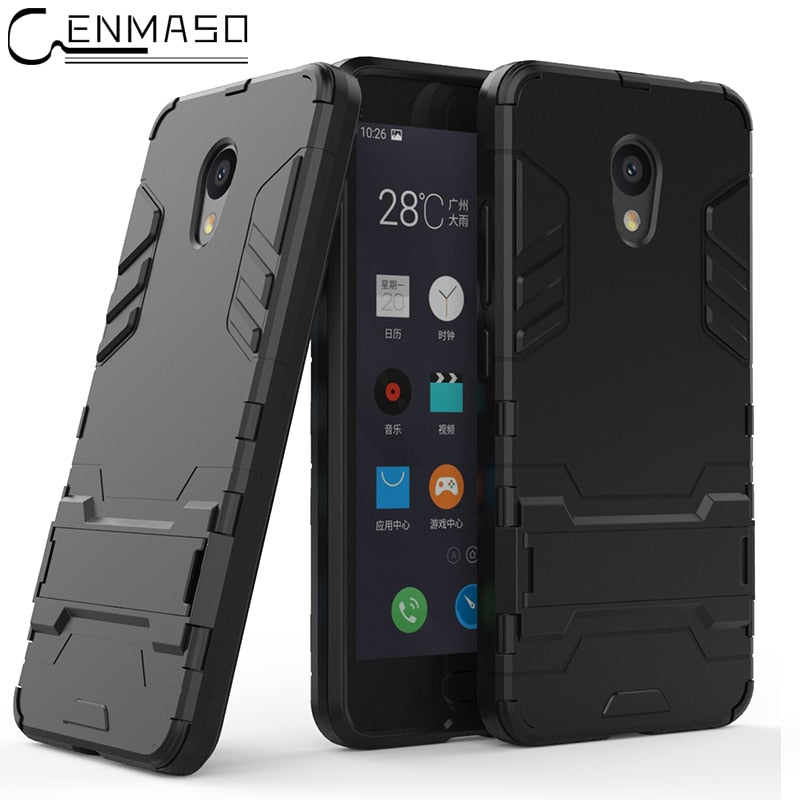 MEIZU M5C Case Armor Shockproof Stand Silicone Soft Protect Back Cover MEIZU M6 Note Case Meizu M5S A5 M5 M6T MX6 15 Plus Case - Amzon World
