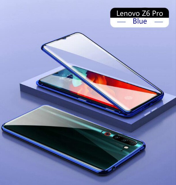 Magnetic Adsorption Case for Lenovo Z6 Pro Shockproof 360 Metal Frame Double Sided Tempered Glass Cover for Lenovo Z6 Pro Cases - Amzon World