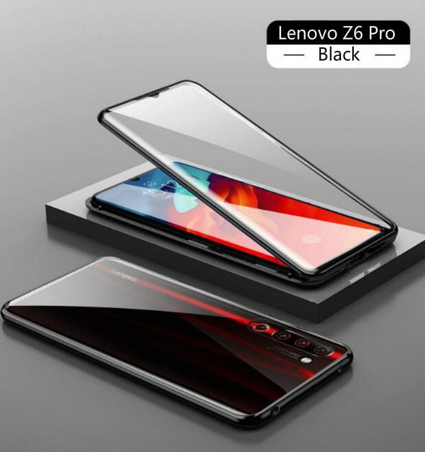 Magnetic Adsorption Case for Lenovo Z6 Pro Shockproof 360 Metal Frame Double Sided Tempered Glass Cover for Lenovo Z6 Pro Cases - Amzon World