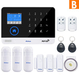 Marlboze EN RU ES PL DE Switchable Wireless Home Security WIFI GSM GPRS Alarm system APP Remote Control RFID card Arm Disarm - Amzon World