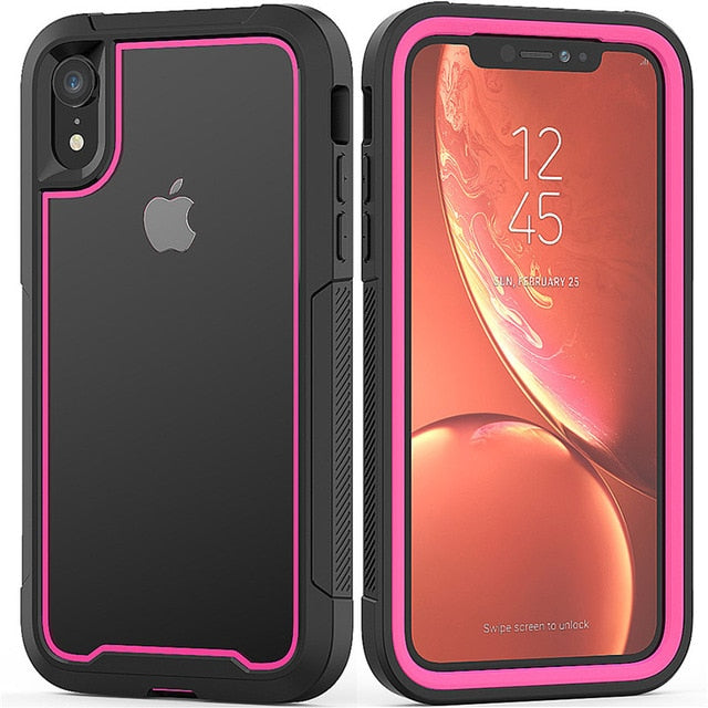 Military Shock Absorption Case For iPhone X XR XS XS Max Transparent Ultra-Thin PC+TPU Protective Case For iPhone 6 6S 7 8 Plus - Amzon World