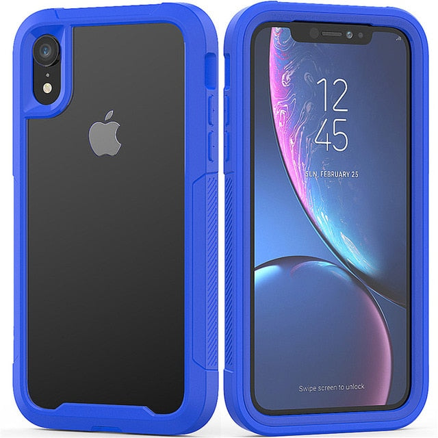 Military Shock Absorption Case For iPhone X XR XS XS Max Transparent Ultra-Thin PC+TPU Protective Case For iPhone 6 6S 7 8 Plus - Amzon World