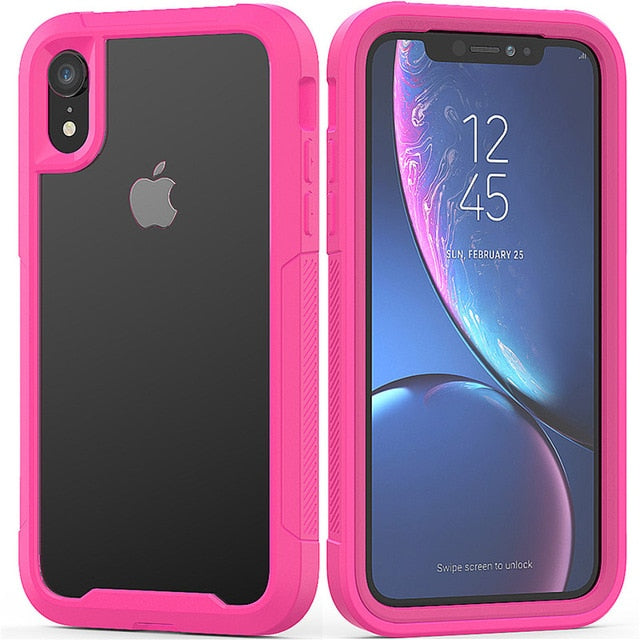 Military Shock Absorption Case For iPhone X XR XS XS Max Transparent Ultra-Thin PC+TPU Protective Case For iPhone 6 6S 7 8 Plus - Amzon World